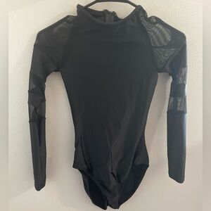 Natalie Dancewear long sleeve black leotard size M